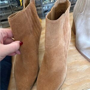 Marc Fisher Camel Suede Ankle Booties